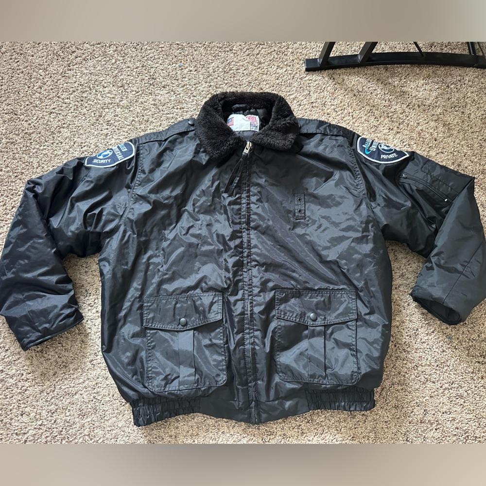 Universal Gray Security Jacket With Blue And Whit… - image 1